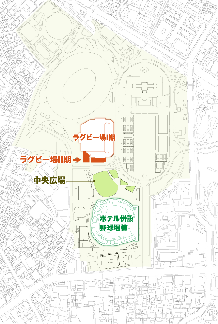 2035年 明治神宮野球場解体工事・中央広場等整備